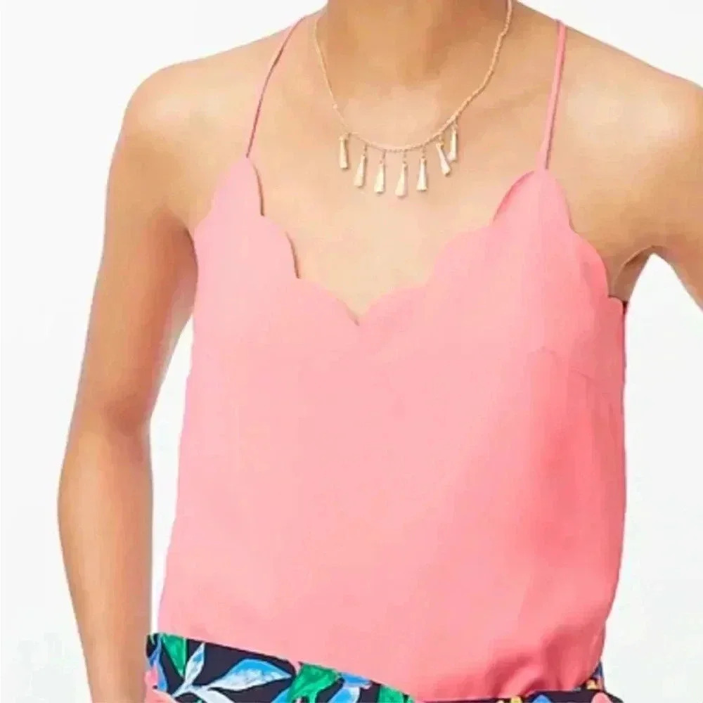 J. crew Scalloped Tank - Pink
